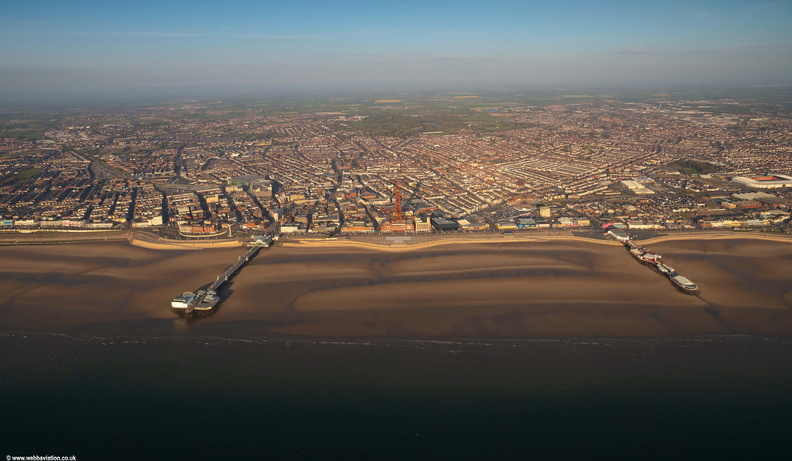 Blackpool seafront panorama  aerial photo