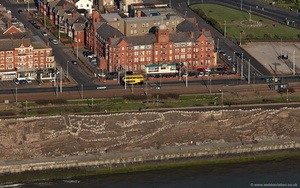 Savoy Hotel on the sea front at  Blackpool aerial photograph