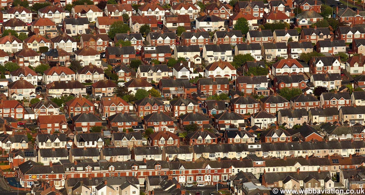 housing in Blackpool aerial photograph
