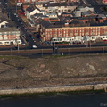 sea front hotels along the promenade at  Blackpoolbaerial photograph