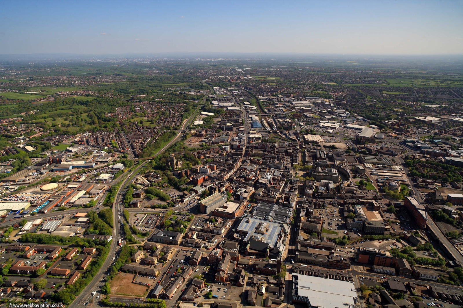 Bolton town centre  BL1 from the air