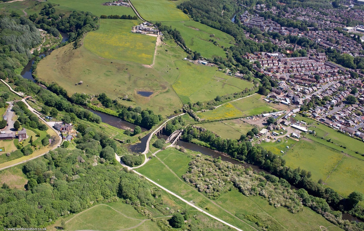River Irwell at Prestolee  from the air