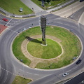 Spirit of Sport sculpture Bolton from the air