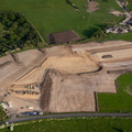 groundworks for the new industrial estate being built on Accrington Rd Hopton, Burnley from the air