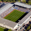  Turf Moor football stadium Burnley, home ground of Burnley Football Club aerial photo