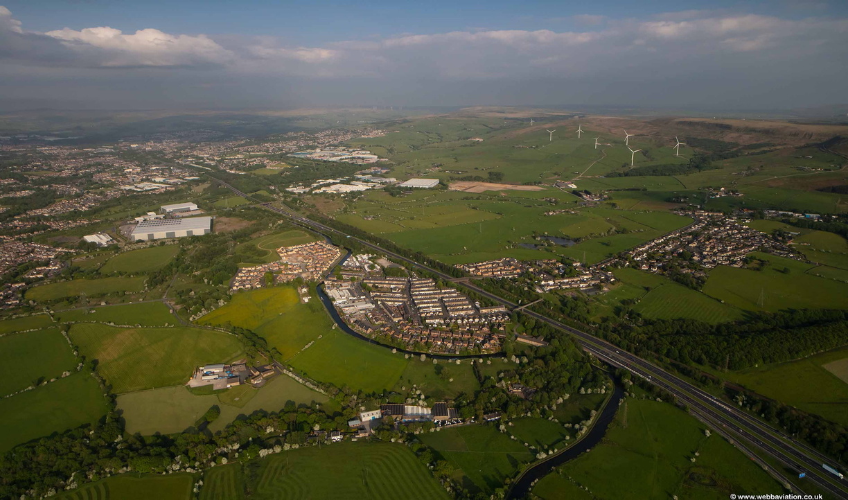 Hapton, Burnley, Lancashire from the air