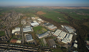 Heasandford Inustrial Estate, Widow Hill Road, Burnley Lancashire from the air