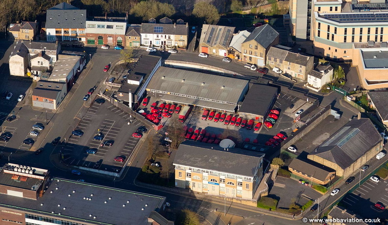 Royal Mail Burnley Delivery / sorting Office Bank Parade, Burnley  aerial photograph