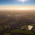 Burscough  Lancashire at sunset from the air