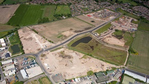 new housing estate,  Yew Tree Park, being built  Burscough from the air