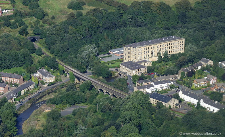 Brooksbottom Mill & Waterside Pub Summerseat  Bury  from the air