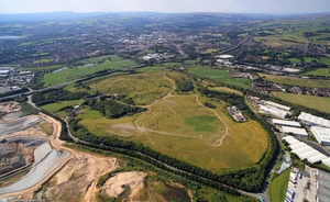 Pilsworth Landfill tip site Bury Greater Manchester aerial photo