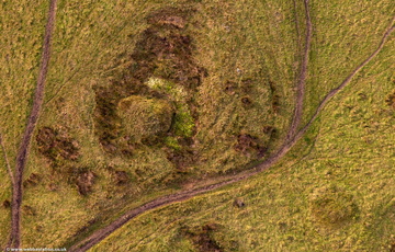  possible neolithic or bronze age burial mounds  from the air  