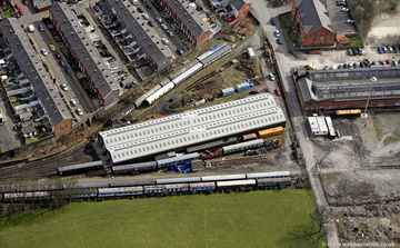  engine shed on the  East Lancashire Railway from the air 