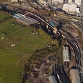 Carnforth MPD, formerly Steamtown Carnforth from the air