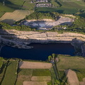 Dunald Mill disused Limestone quarry Nether Kellet Carnforth from the air