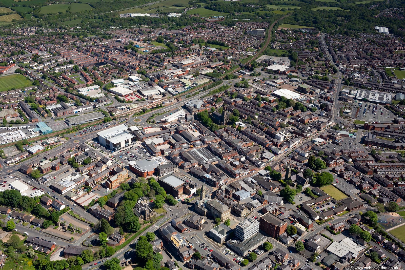 Chorley town centre aerial photograph