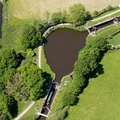 Johnson's Hillock locks on the Leeds and Liverpool Canal from the air