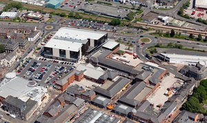 Market Walk shopping centre in Chorley town centre  Lancashire PR7 from the air