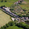 Wheelton Boat Yard  on the Leeds and Liverpool Canal from the air