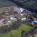 derelict and abandoned  Camelot Theme Park near Chorley from the air 