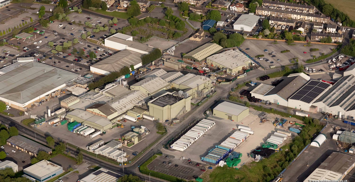 Woodhead Bros Meat Co Colne   Lancashire from the air