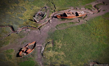 Fleetwood fishing boat wrecks from the air