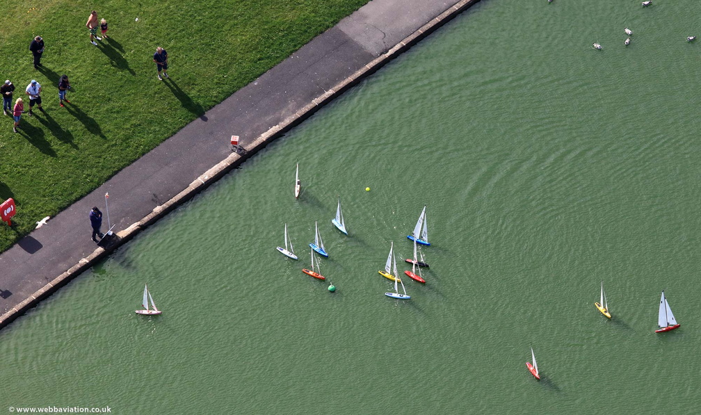 Fleetwood model yacht pond  from the air