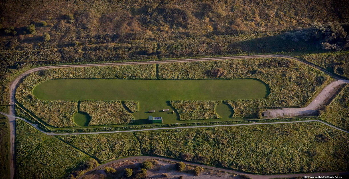 Fylde Coast Model Flying Association airstrip at Fleetwood Lancashire from the air