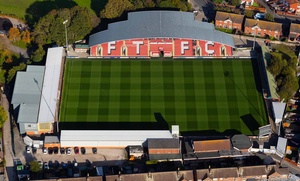 Highbury Stadium, home of  Fleetwood Town Football Clubfrom the air