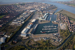 Port of Fleetwood Lancashire from the air
