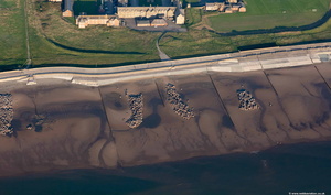 Rossall Coastal Defence Scheme Lancs from the air