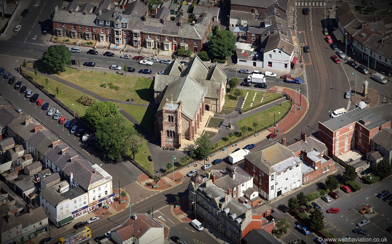 St Peter's Church, Fleetwood Lancashire from the air