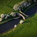  Clough Bank Bridge over the Leeds Liverpool Canal at Altham,Lancashire from the air