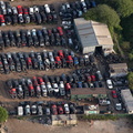 Altham Car Recyclers scrapyard Altham from the air