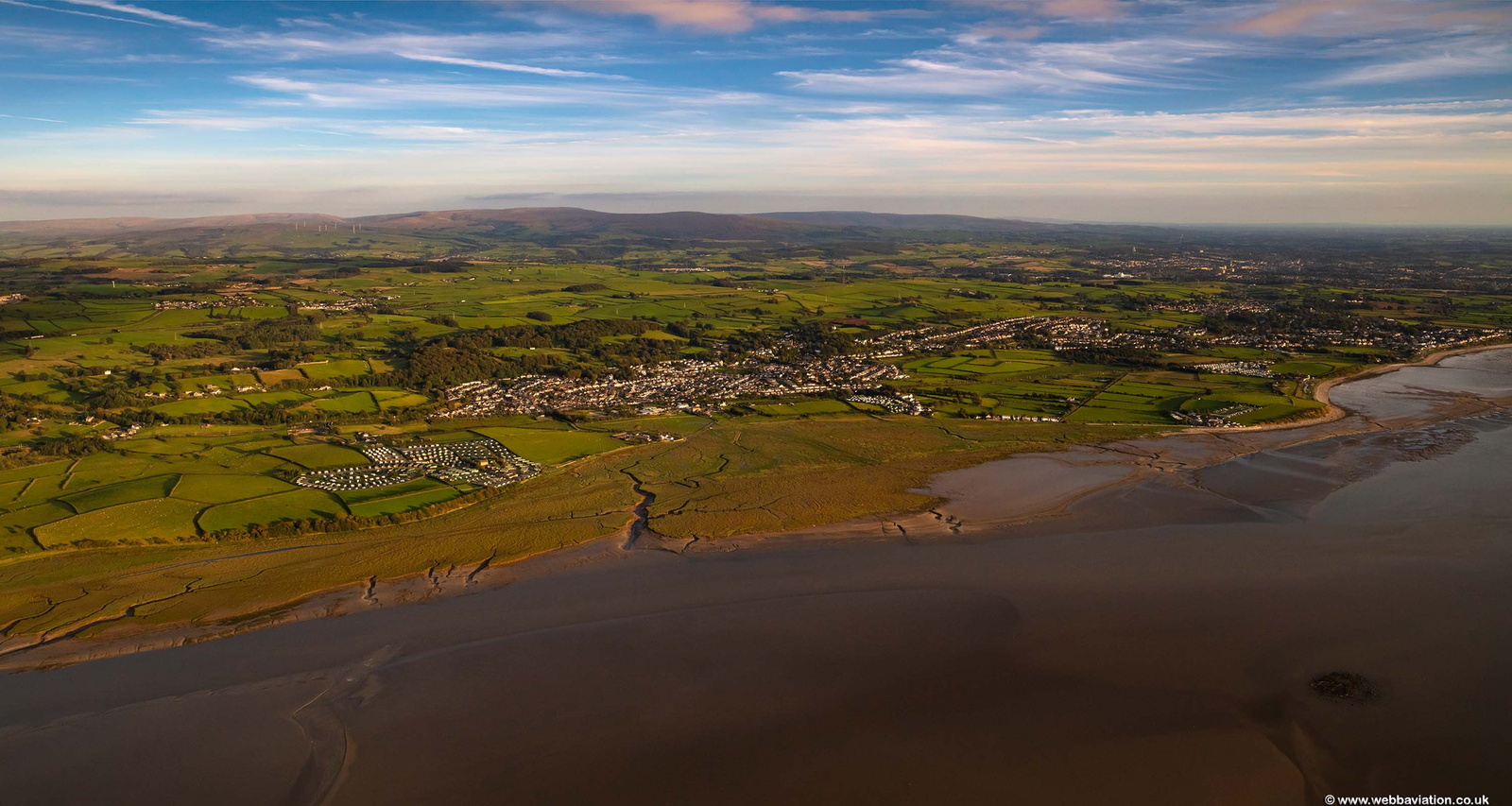 Bolton-le-Sands, Lancashire from the air