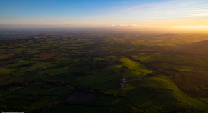Chipping Lancashire at sunset aerial photograph  