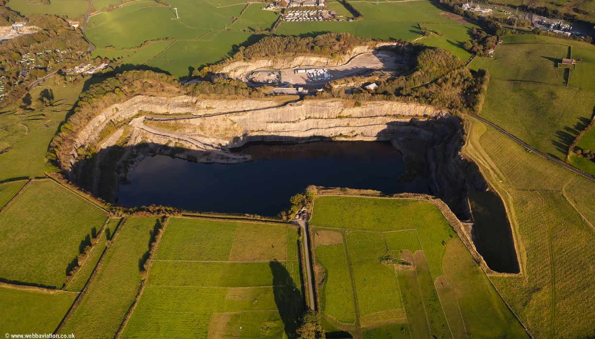 Dunald Mill Limestone Quarry, Nether Kellet  from the air
