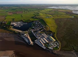 Glasson Dock Lancashire taken in the late evening summer sunshine from the air