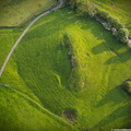 small hill at, Great Harwood showing ancient terracing. from the air