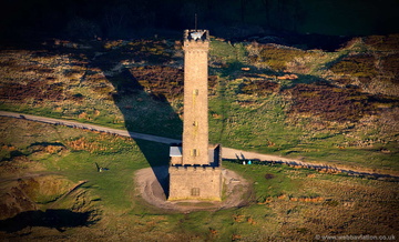 Peel Monument "Holcombe Tower" Great Manchester aerial photograph