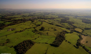 Lancashire countryside around Hurst Green from the air