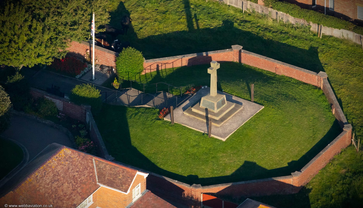 Preesall and Knott End War Memorial from the air