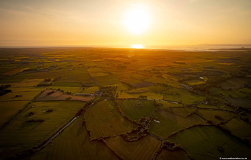 Lancashire sunset from the air