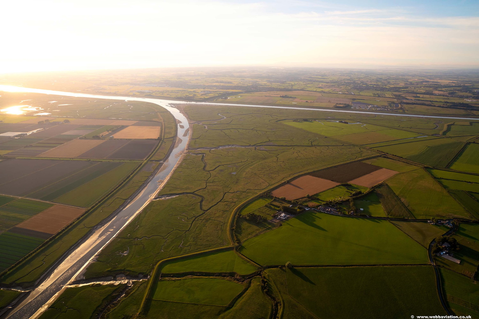 Longton Marsh & the River Douglas Lancashire aerial photo