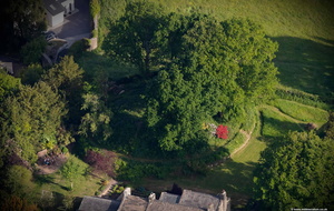 Castle Mound motte and bailey, Melling from the air
