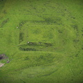 moat near Camp House farm Hornby  Lancashire   from the air 