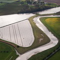 polytunnel landscape along the River Wyre aerial photo