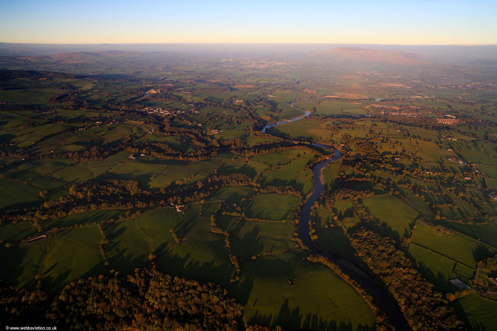 River Ribble Lancashre from the air