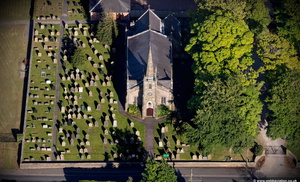 St Peter's Parish Church Mawdesley Lancashire from the air